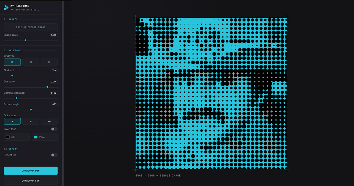 My Halftone — pattern design studio screenshot